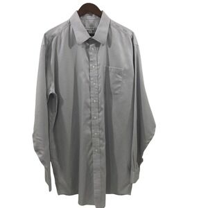 Joseph & Feiss Mens Gray 10 38/39 Tall Button Up Shirt No Iron Long Sleeves